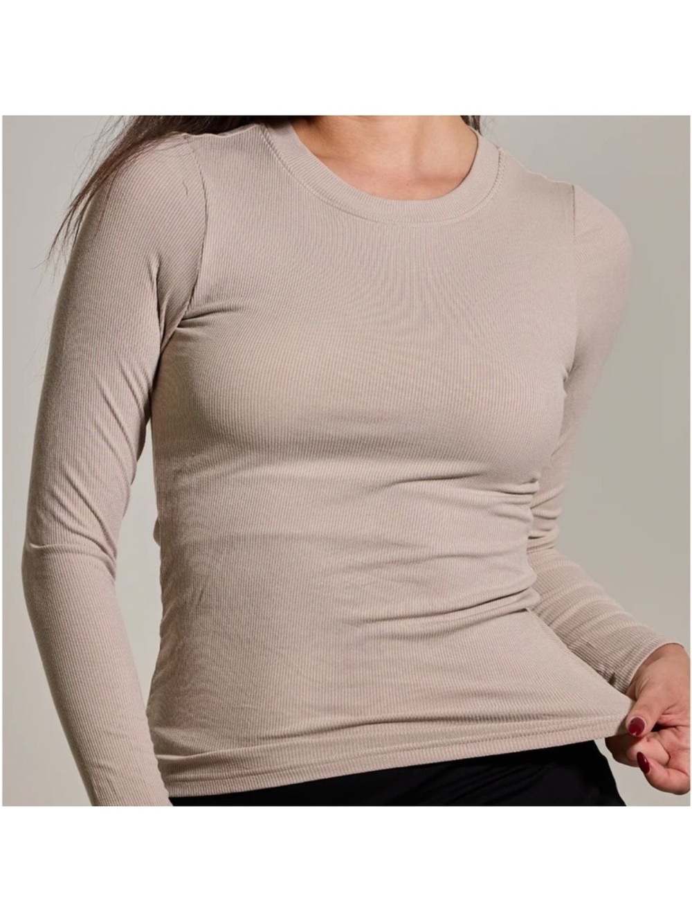 KLASSY NETWORK long sleeve beige top